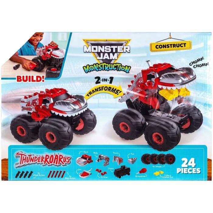 Monster Jam ThunderROARus - Véhicule transformable en dinosaure mécanique