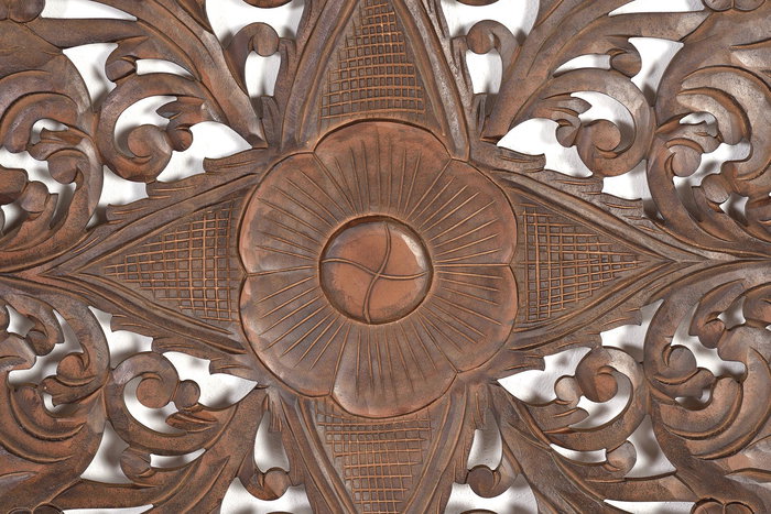 GINER Y COLOMER Cabecero en bois de manguier couleur noyer 166 cm - Tête de lit décorative en MDF sculptée main, orientation horizontale ou verticale GINER Y COLOMER Cabecero en bois de manguier couleur noyer 166 cm - Tête de lit décorative en MDF sculptée main, orientation horizontale ou verticale