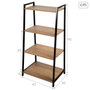 Max Home Étagère Fer Bois MDF 4 Étagères