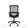 Chaise Zulema Synchro 3 positions tissu Vert pétrole Maille Gris Base en nylon noir Accoudoir 2D Sans appui-tête Roulettes 65mm nylon