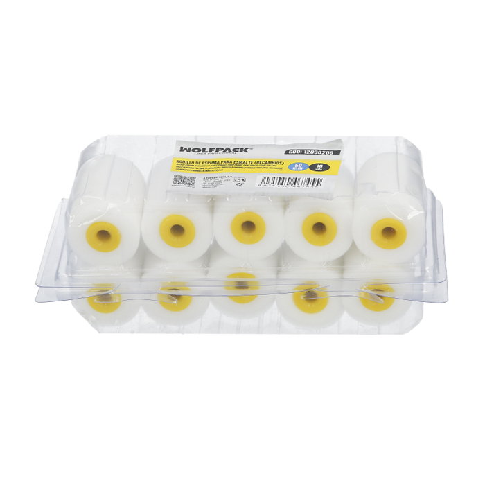 WOLFPACK LINEA PROFESIONAL Lot de 10 recharges de rouleaux en mousse pour émail acrylique 50 mm