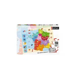 Nathan Jeux Puzzle 250 pièces carte de France - Bleu
