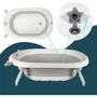 Looping Baignoire Pliante pour Bébé, 80x49x23 cm (L x H x P), Couleur Gris et Blanc