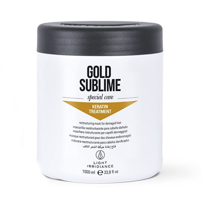 Light Irridiance Mascarilla Reestructurante Gold Sublime - Masque Restructurant Sublime Or 1000 mL - Avec Kératine et Or Microactif - Pour Cheveux Abîmés, Secs ou Frisottis Light Irridiance Mascarilla Reestructurante Gold Sublime - Masque Restructurant Sublime Or 1000 mL - Avec Kératine et Or Microactif - Pour Cheveux Abîmés, Secs ou Frisottis