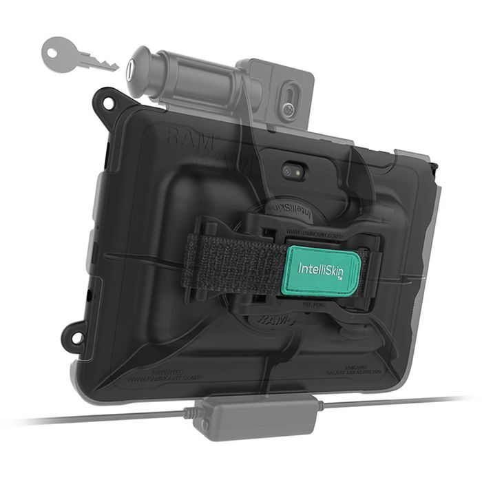 RAM Mounts Support d'alimentation et synchronisation verrouillable avec clé pour Samsung Galaxy Tab Active4 Pro et Tab Active Pro - Compatible AMPS