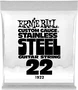 Ernie Ball Jeu de 6 cordes électriques Stainless Steel .022
