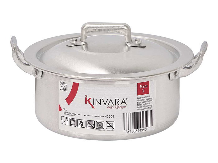 KINVARA Cacerola en aluminium 14 cm, 1 L, Plata KINVARA Cacerola en aluminium 14 cm, 1 L, Plata