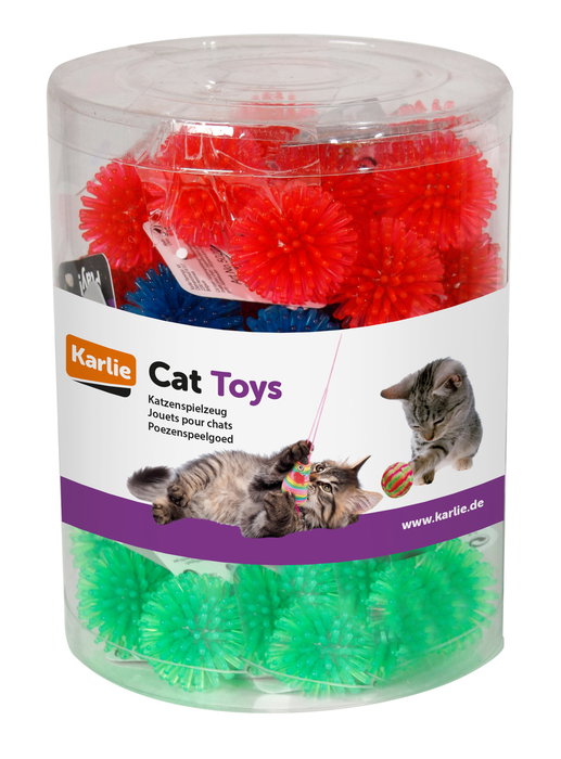 Karlie Lot de 48 balles hérisson assorties pour chat Karlie Lot de 48 balles hérisson assorties pour chat