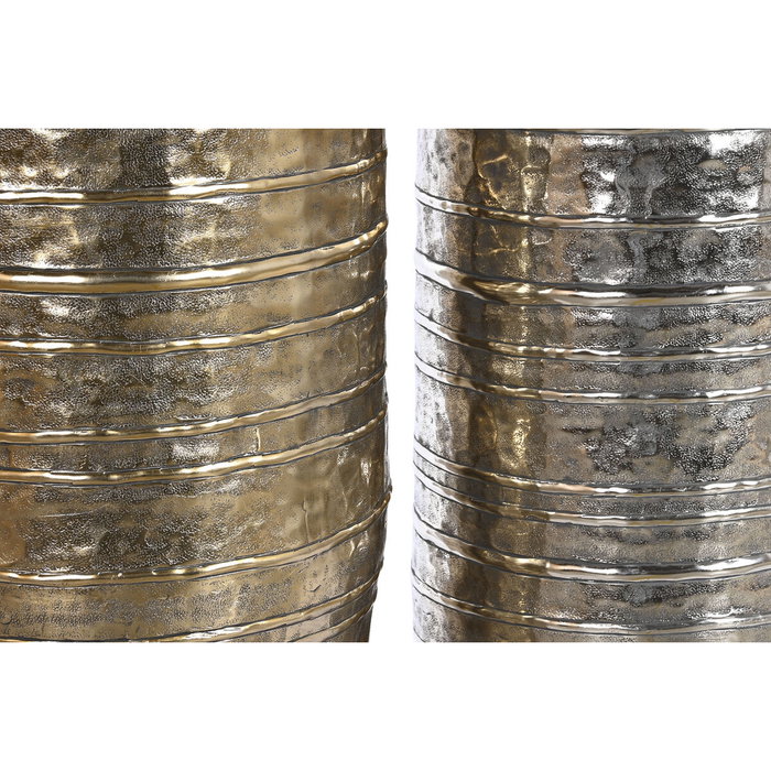 DKD Home Decor Vase Moderne Doré Argenté Aluminium (Lot de 2) DKD Home Decor Vase Moderne Doré Argenté Aluminium (Lot de 2)