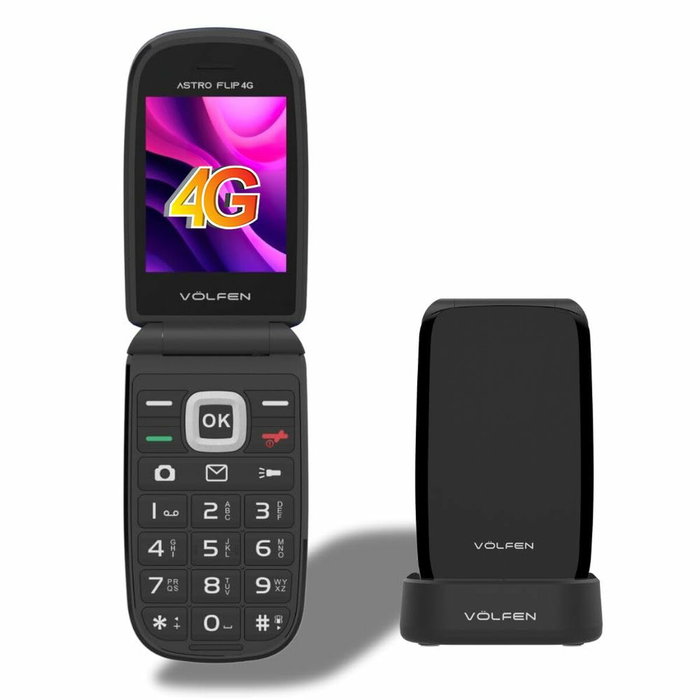 Téléphone portable pour personnes âgées Volfen ASTRO FLIP Noir 48 MB 2,8" 4G Téléphone portable pour personnes âgées Volfen ASTRO FLIP Noir 48 MB 2,8" 4G