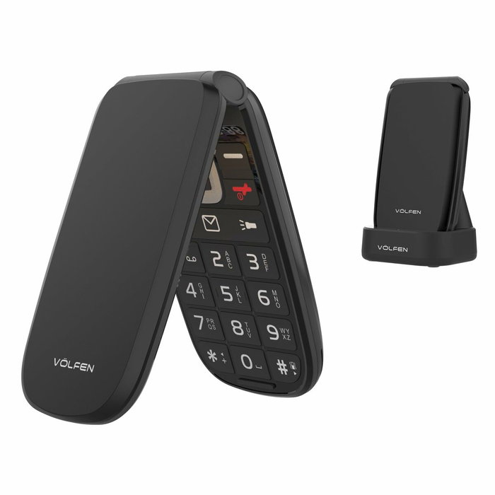 Téléphone portable pour personnes âgées Volfen ASTRO FLIP Noir 48 MB 2,8" 4G Téléphone portable pour personnes âgées Volfen ASTRO FLIP Noir 48 MB 2,8" 4G