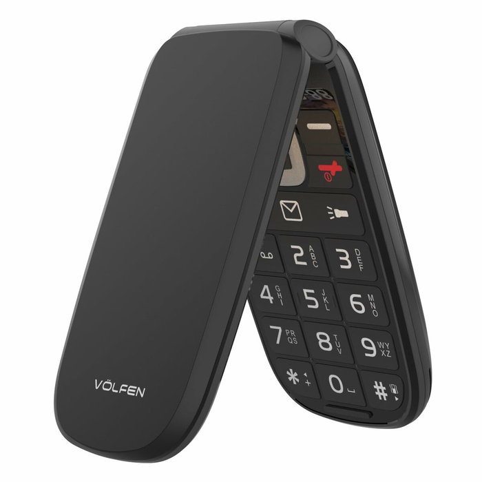 Téléphone portable pour personnes âgées Volfen ASTRO FLIP Noir 48 MB 2,8" 4G Téléphone portable pour personnes âgées Volfen ASTRO FLIP Noir 48 MB 2,8" 4G