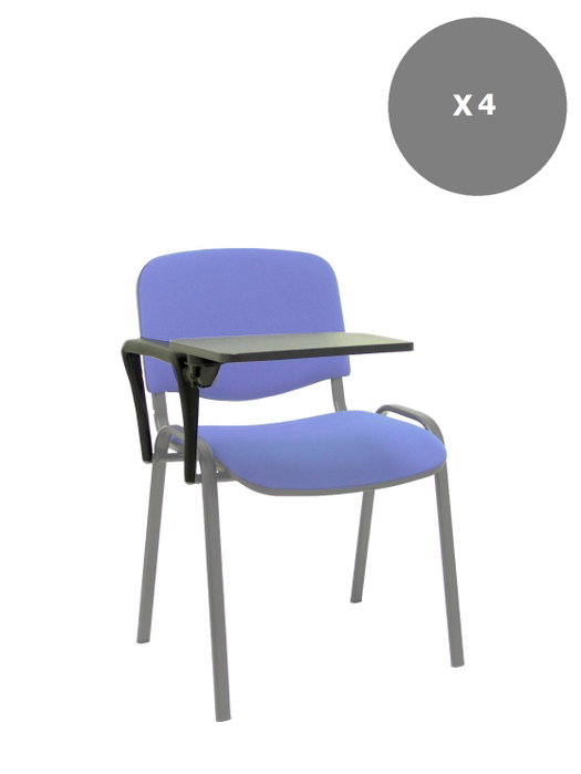 Piqueras y Crespo Kit de 4 bras droits et 4 plateaux d'écriture pour droitiers en PVC Noir Piqueras y Crespo Kit de 4 bras droits et 4 plateaux d'écriture pour droitiers en PVC Noir