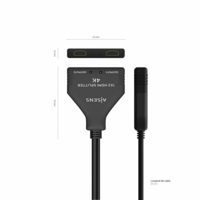 Aisens Adaptateur de courant A123-0654 HDMI HDCP HDMI x 2 Aisens Adaptateur de courant A123-0654 HDMI HDCP HDMI x 2