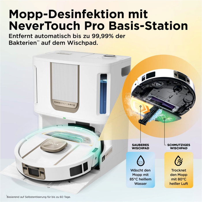 Shark RV2910XEEUWH Robot Aspirateur et Laveur Blanc Shark RV2910XEEUWH Robot Aspirateur et Laveur Blanc