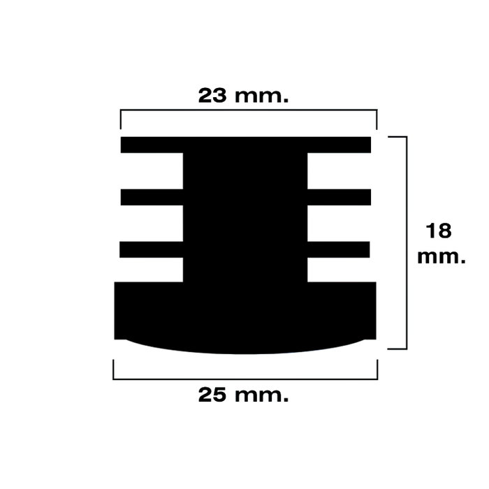 MAURER Embouts ronds intérieurs noirs 25mm - Blister de 4 pièces