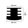 MAURER Embouts ronds intérieurs noirs 25mm - Blister de 4 pièces