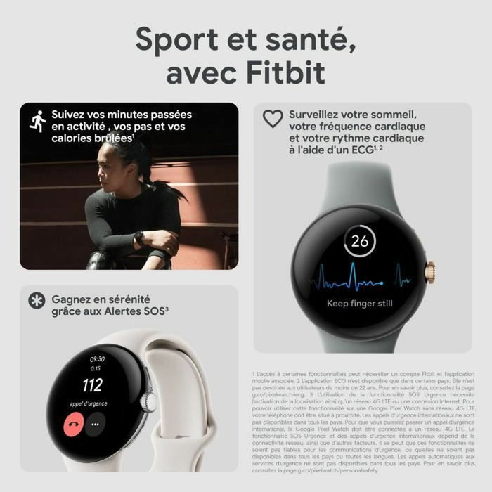 Montre intelligente Google Pixel Watch Noir 1,2" 1,6"