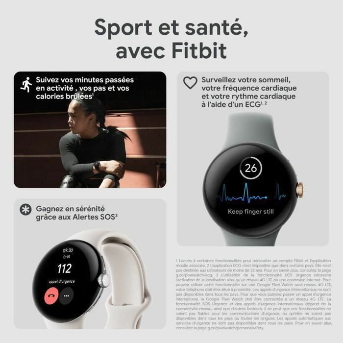 Montre intelligente Google Pixel Watch Noir 1,2" 1,6"