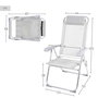 Color Baby Aktive Chaise de camping pliante réglable en aluminium avec toile, 44 x 55 x 101 cm