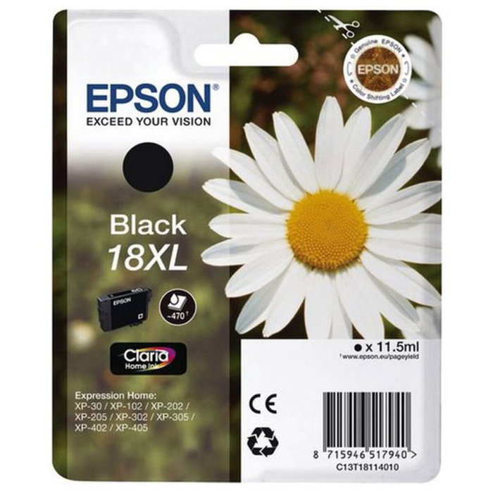 Epson Cartouche d'encre 18XL noire haute capacité C13T18114012