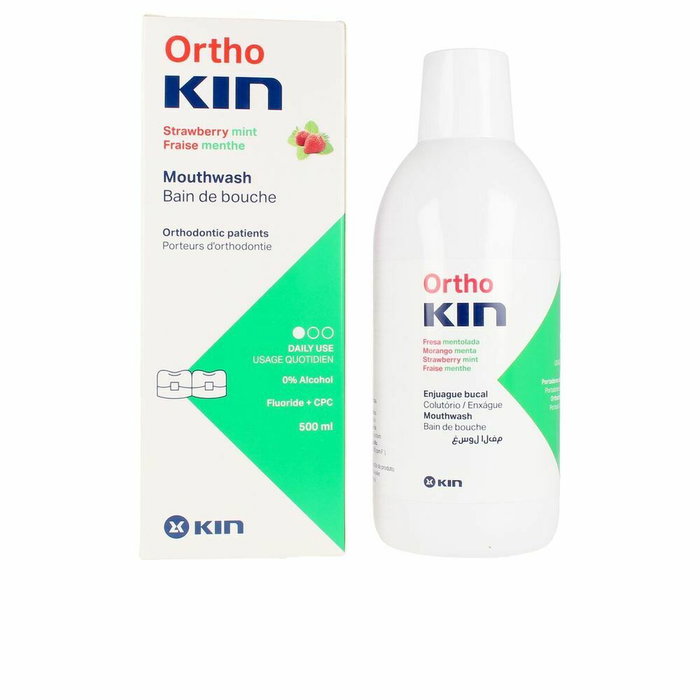 Kin Orthokin Bain de Bouche Fraise Mentholée 500 ml Kin Orthokin Bain de Bouche Fraise Mentholée 500 ml