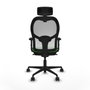 Piqueras y Crespo Chaise de Bureau 2D036N2 Vert avec Appui-tête