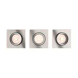 Philips Ensemble de 3 Bagues Encastré Donegal Carré Chromé GU10