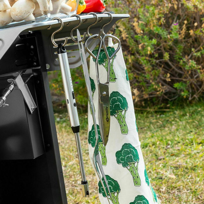 Pack Barbecue au Charbon de Bois Pliable en Acier Inoxydable et Briquet Électrique Rechargeable et Flexible InnovaGoods