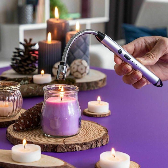 Pack Barbecue au Charbon de Bois Pliable en Acier Inoxydable et Briquet Électrique Rechargeable et Flexible InnovaGoods