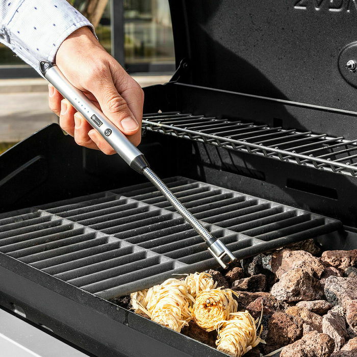 Pack Barbecue au Charbon de Bois Pliable en Acier Inoxydable et Briquet Électrique Rechargeable et Flexible InnovaGoods