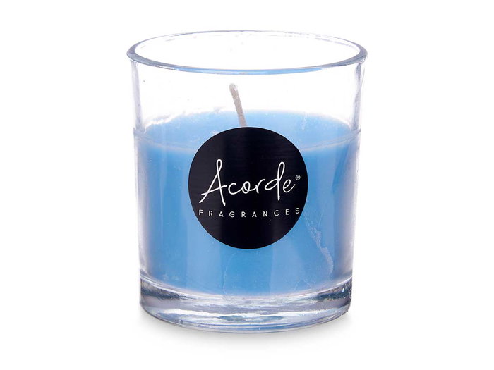 Acorde Bougie en Verre 30 Heures Spa Bleu 7x7.7x7 cm (Set de 12)