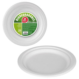 Best Products Assiettes à dessert rondes en carton blanc, 17 cm, 25 unités