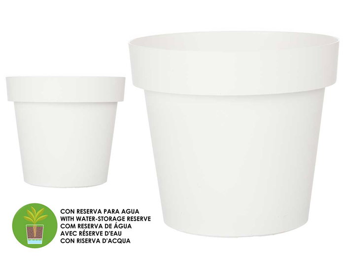 Ibergarden Pot en Plastique Blanc Avec Réservoir d'Eau 30 cm (Set de 6) Ibergarden Pot en Plastique Blanc Avec Réservoir d'Eau 30 cm (Set de 6)