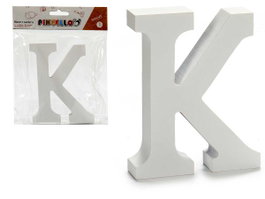 PINCELLO Lettre K en bois blanc 2x11cm (Lot de 24)