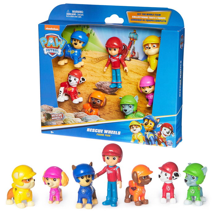 Spin Master - Figurines Paw Patrol Rescue Wheels - Pack de 7 personnages avec Ryder, Chase, Marshall, Skye, Rubble, Rocky et Zuma - Jouet pour enfants +3 ans Spin Master - Figurines Paw Patrol Rescue Wheels - Pack de 7 personnages avec Ryder, Chase, Marshall, Skye, Rubble, Rocky et Zuma - Jouet pour enfants +3 ans