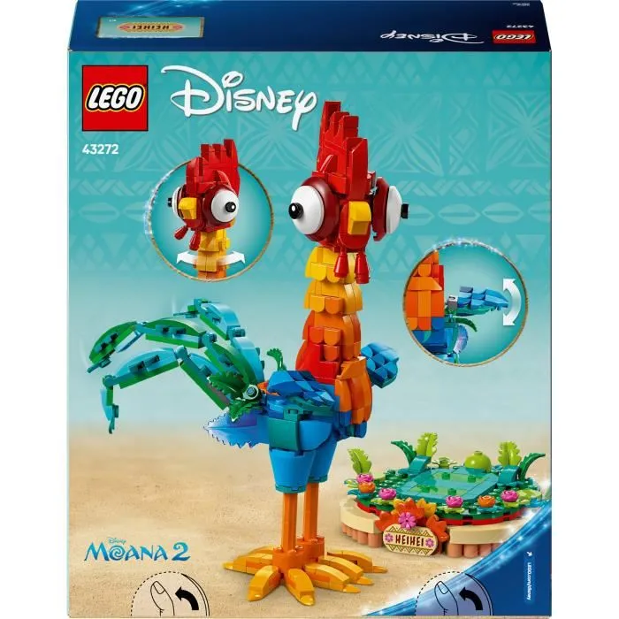 LEGO 43272 Disney Vaiana 2 : Heihei le Coq à Construire - Jouet de Construction de 566 Pièces avec Présentoir pour Enfants Dès 9 Ans