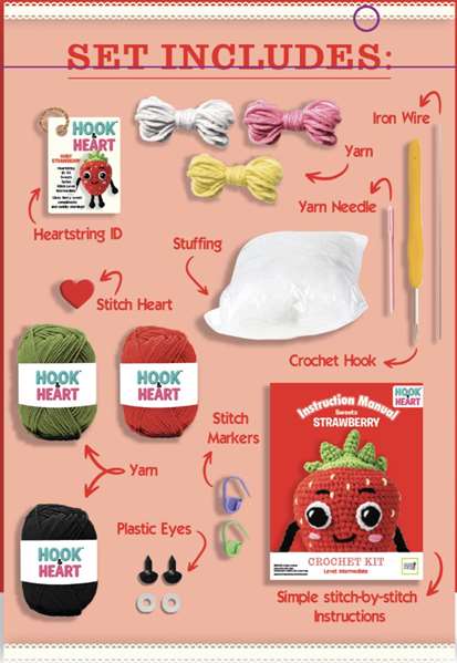 Good Idea Kit de crochet pour créer une fraise ou une glace Good Idea Kit de crochet pour créer une fraise ou une glace