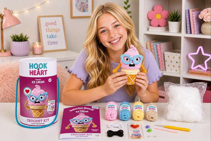 Good Idea Kit de crochet pour créer une fraise ou une glace Good Idea Kit de crochet pour créer une fraise ou une glace