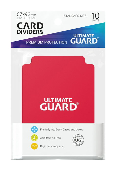 Ultimate Guard Card Dividers Standard Size (10) - Red Ultimate Guard Card Dividers Standard Size (10) - Red