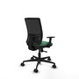 Chaise Yunquera Synchro 4 positions tissu Vert émeraude Maille Noir Base en nylon noir Accoudoir 1D Sans appui-tête Roulettes 65mm nylon
