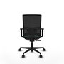 Chaise Yunquera Synchro 4 positions tissu Vert émeraude Maille Noir Base en nylon noir Accoudoir 1D Sans appui-tête Roulettes 65mm nylon