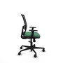 Chaise Yunquera Synchro 4 positions tissu Vert émeraude Maille Noir Base en nylon noir Accoudoir 1D Sans appui-tête Roulettes 65mm nylon
