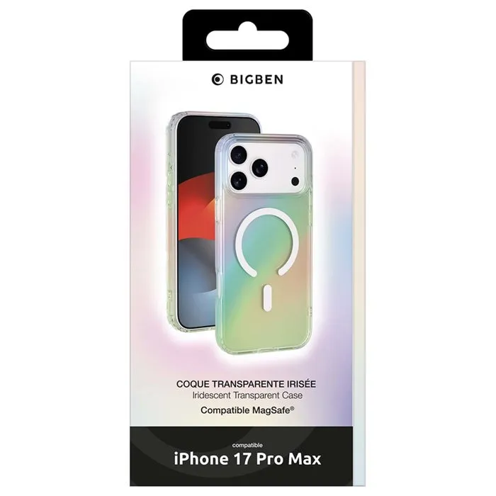 BBC Coque MagSafe pour iPhone 17 Pro Max, Protection Irisée Semi-transparente Compatible avec les Accessoires MagSafe
