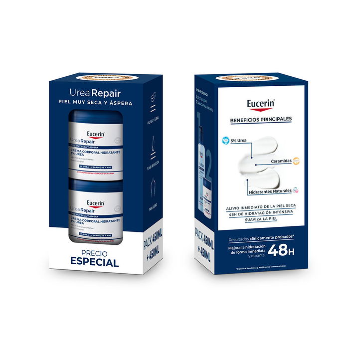 Eucerin UREAREPAIR Crème Corporelle Hydratante 5% Urée Pack 2 x 450 ml
