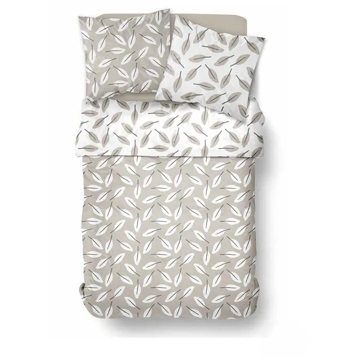 Today Parure de Lit Imprimé Floral Beige avec Motif Feuille, 240 x 220 cm