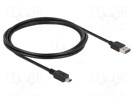 DELOCK Câble USB 2.0 A vers Mini B, 2m, Noir