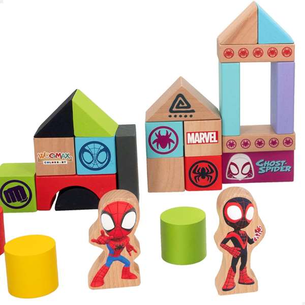 Color Baby Cubo Spidey Amazing Friends - Blocs en bois éducatifs avec 50 pièces