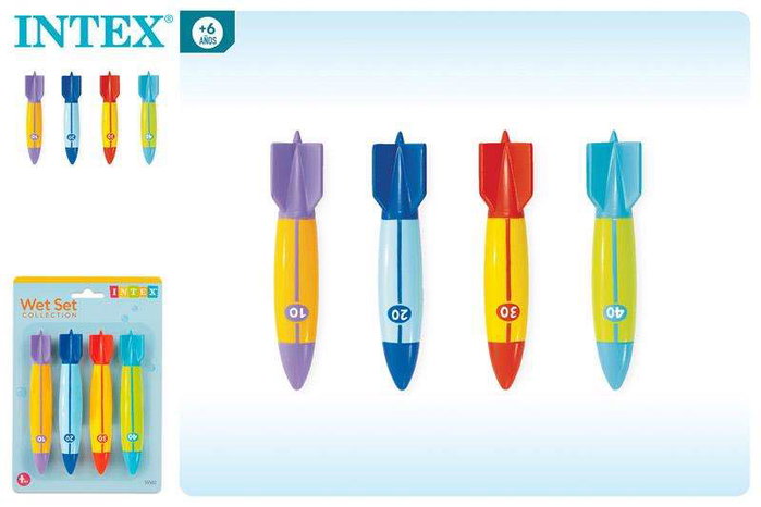 Intex Jeu aquatique Torpedos blister 4 pièces dès 36 mois