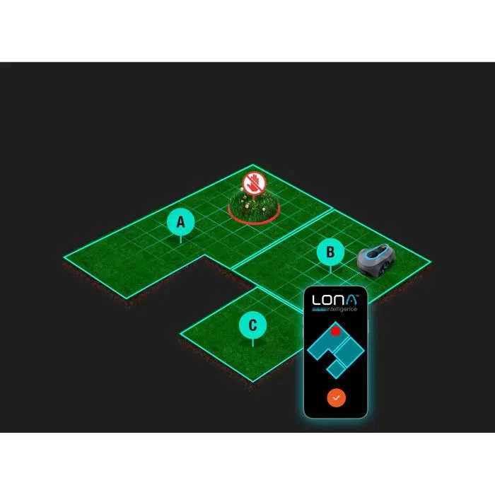 Gardena Smart Sileno Free 1200 - Tondeuse robot connectée sans câbles périphériques - Jusqu'à 1200 m² - Avec smart Gateway